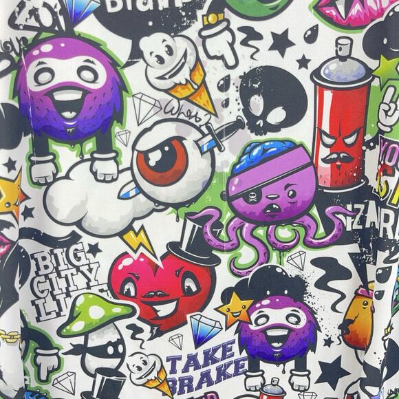 Royal Blue 90s Hip Hop Graffiti Tank Top T Shirt Men's Small - Picture 3 of 9